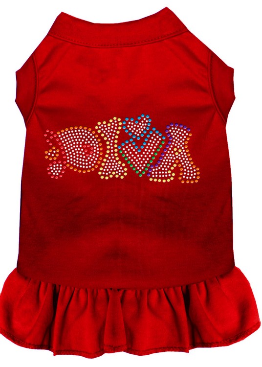 Technicolor Diva Rhinestone Pet Dress Red XS